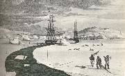 william r clark parrys fartyg tar sig fram genom isen under hans tredje forsok attfinna nordvastpassagen 1824 Sweden oil painting artist